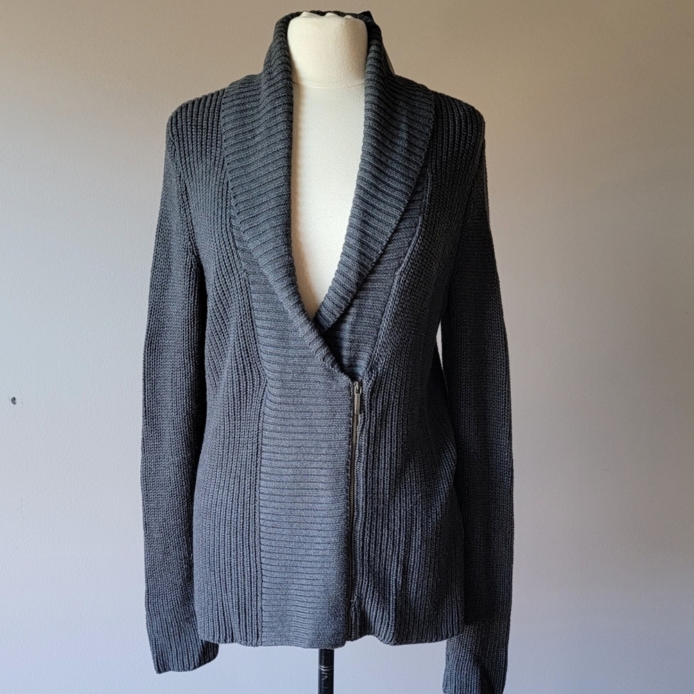 Chaps Women's Fall Look Sweater Size XL Off Center Front Zip Closure